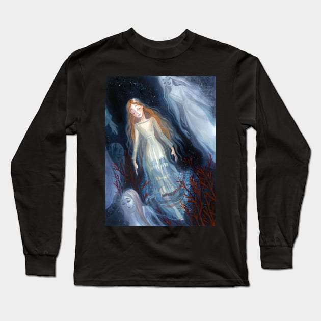 Water Sisters Long Sleeve T-Shirt by SumiIllustrator